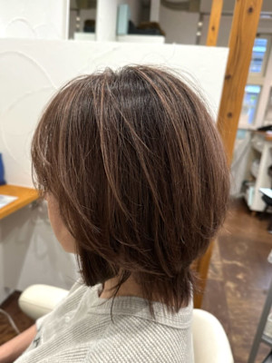 白髪ぼかし　ピンクベージュ