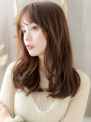 大人グラマラス韓国風ゆるふわエアリーロング　くすみベージュ