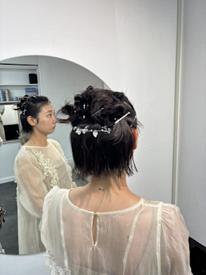 ニュアンスハーフアップ/ハーフアップアレンジ/結婚式ヘア