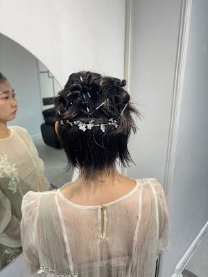 ボブヘアアレンジ/結婚式お呼ばれヘア/袴アレンジ/卒業式ヘア