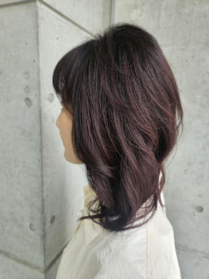 ブリーチなしボルドーカラー