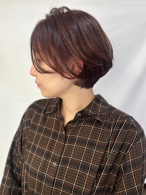 【MICHI 富田店　杉本郁美】レッドブラウン　丸みショート
