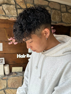 スペインカール/メンズショート/刈り上げ/ツイストスパイラル