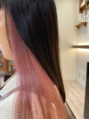 afumty×インナーカラー×ピンクベージュ