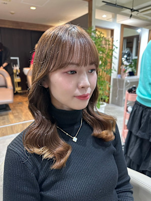 韓国ヘア/パーマ/韓国風パーマ/くびれミデコテ巻き風パーマ