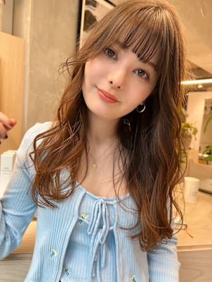 ロングパーマ/韓国風パーマ/コテ巻き風パーマ/オルチャンヘア