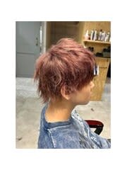 【ブリーチ１回】ピンクブラウン