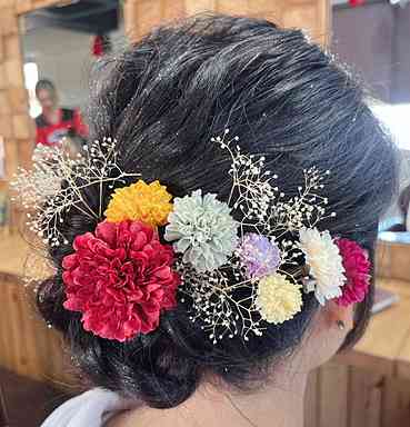 お着物、パーティー、ヘアセット