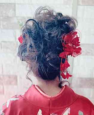 お着物、パーティー、ヘアセット