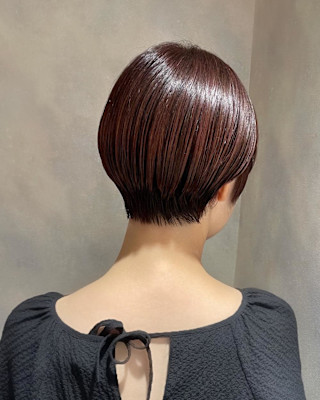 秋カラー×暖色×大人ショートヘア×丸みショート×30代40代