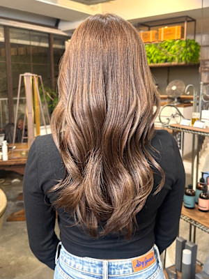 グレージュ×巻き髪 髪質改善/縮毛矯正/10代20代30代