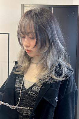 インナーカラー　アンブレラ　イヤリングカラー　ボブインナー