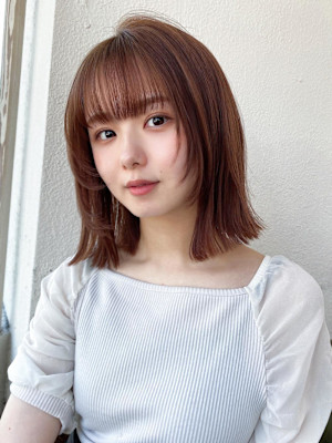  大人ボブ/小顔/ボブ/30代/ネビージュ/ワンレン 