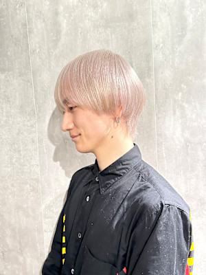 ホワイトパールカラーマッシュへア