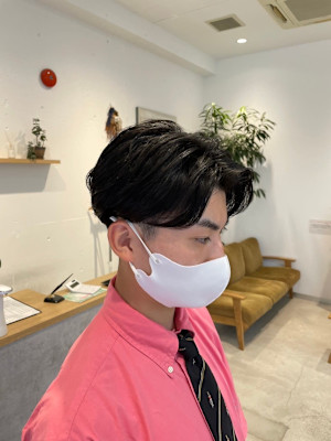 メンズセンターパート