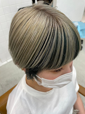 バングカラー【ホワイトグレージュ×ビリジアングリーン】