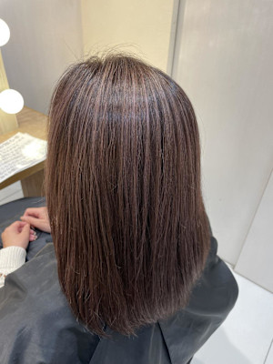 白髪ぼかしハイライトピンクグレージュ（千田）