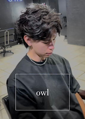 フェザーパーマ×中華ウルフ×ニュアンスパーマ×黒髪