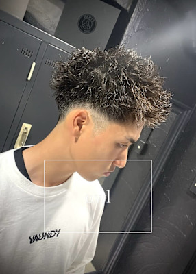 スパイキーショート×ジェットモヒカン×ツイストパーマ×メンズ