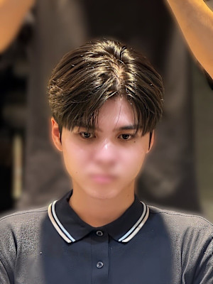 韓国ヘア コンマヘア シースルーマッシュ ダウンパーマ 