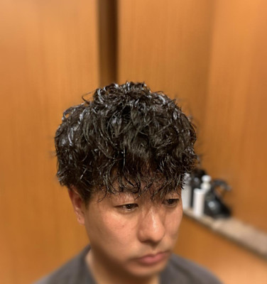 銀座　理容室　メンズサロン　パーマスタイル