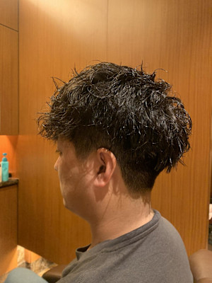 銀座　理容室　メンズサロン　パーマスタイル