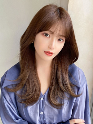 韓国ヘア/レイヤーカット/前髪あり/20代30代/ネビージュ