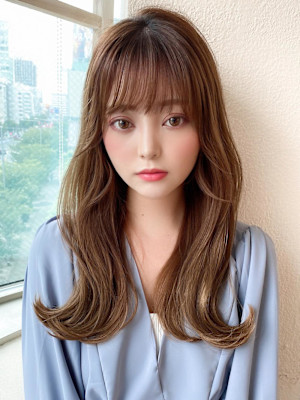 韓国ヘア/レイヤーカット/前髪あり/20代30代/ネビージュ