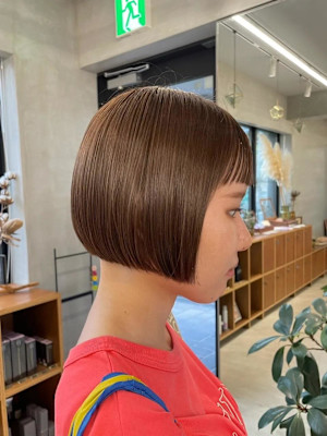 ミニボブ/切りっぱなし/ストレート