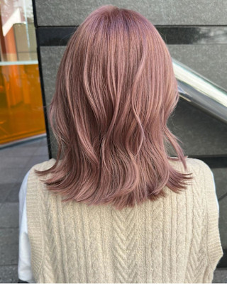 ピンクベージュ_ニュアンスカラー_チェリーブラウン