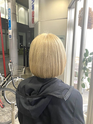 黒髪/ボブウルフ/ネビージュ/小顔/ワンレン/仙台/髪質改善