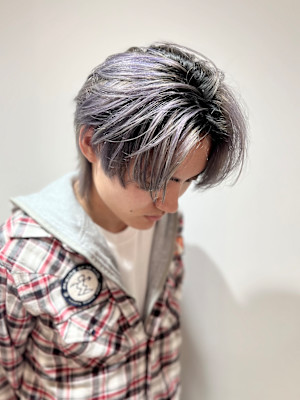 バレイヤージュ/韓国マッシュ/センターパート/デザインカラー