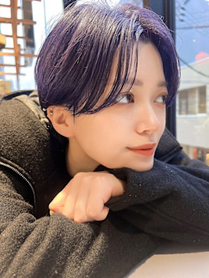 センターパートハンサムショート 福岡kchiara 川野直人