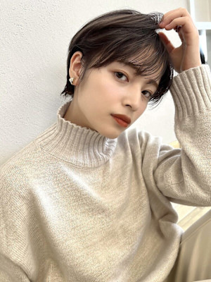 前髪ありハンサムショート kchiara 福岡 川野直人