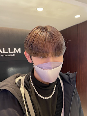 韓国ヘア シースルーマッシュ ミルクティーグレイアッシュ