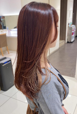 ボルドー×インナーカラーベージュ