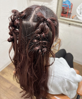 ハーフアップ/リボンアレンジ/ヘアセット/プロフィール撮影/