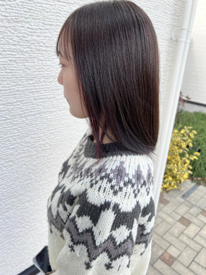 ピンクブラウン×インナーボルドー