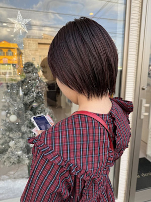 ◆ピンクハイライト◆くびれショート◆暖色系カラー