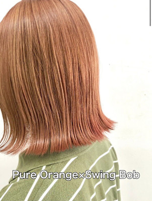 ピュアオレンジ　外はねボブ　韓国風　8