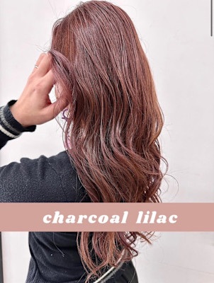 韓国風　ロング×チャコールライラック　4