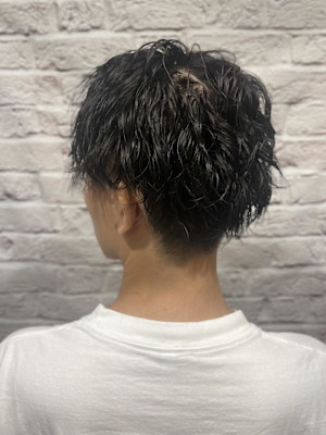 センターパート/ツイスパ/メンズ/パーマ/ツーブロック