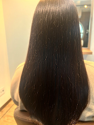 黒髪ロングヘアー（グレイカラー）