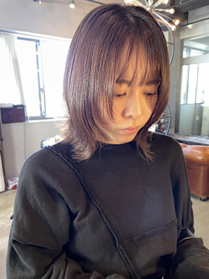 顔周りレイヤー/ライラックラテ/外ハネ