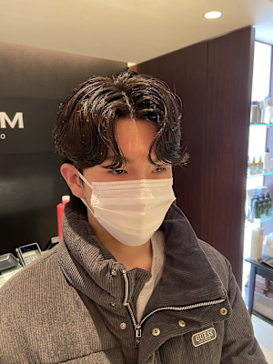 韓国風カルマパーマ 韓国スタイル メンズカット 原宿 表参道