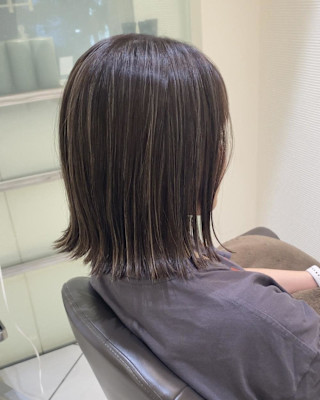 細めハイライトボブ
