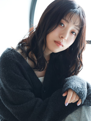 【tetote六甲道】 アッシュブラック/小顔スタイル◎