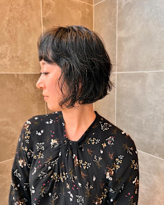 ショートボブ×ウェーブパーマ