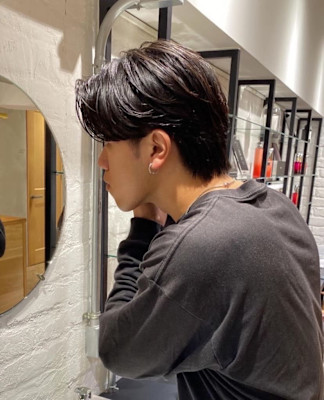 ベリーショート/ダークアッシュ/ニュアンスパーマ/栄/久屋