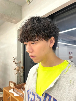 メンズパーマ/波巻きパーマ/メンズスタイリング